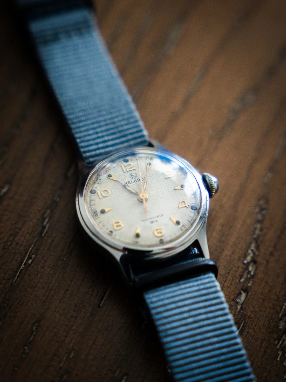 Helbros grey Strap Vintage-Style Men's Watch